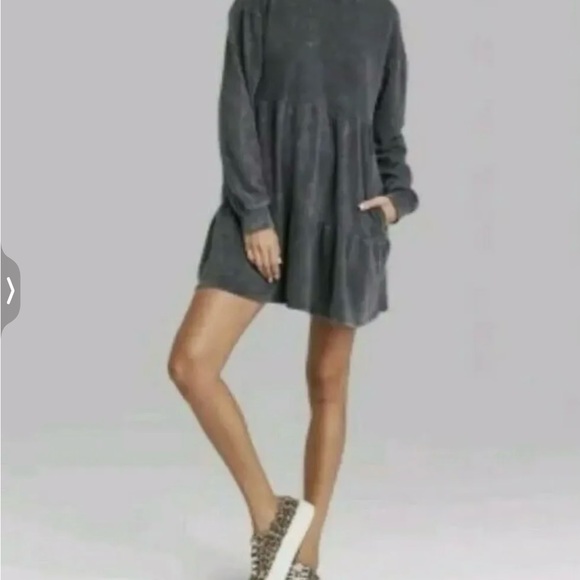 Women's Wild Fable Mock Neck Black Wash Sweater Dress XS - Picture 4 of 5
